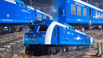 भारत की पटरी पर दौड़ेगी हाइड्रोजन ट्रेन! रेल मंत्री ने दिखाई पहली झलक, जल्द शुरू होगा ट्रायल भारत की पटरी पर दौड़ेगी हाइड्रोजन ट्रेन! रेल मंत्री ने दिखाई पहली झलक, जल्द शुरू होगा ट्रायल